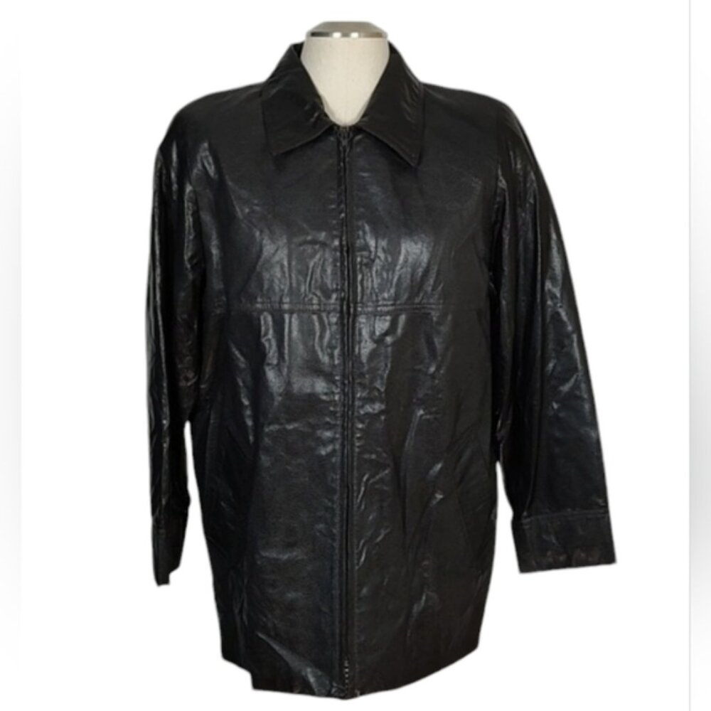 Leather Snake Print Vintage Jacket by Danier Size  Womens Small Lined Oversized